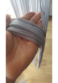 Resim İp Model Gri Renk İp Perde 300 270 Cm - 2 Mm Şerit Gri 