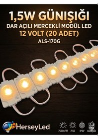 Resim 20 Adet 1,5w Günışığı Dar Açılı Manda Gözü Mercekli Modül Led 12 Volt Als-170g Günışığı 