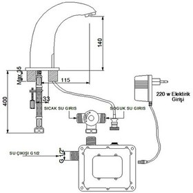 Resim Newarc Elite Fotoselli Lavabo Bataryası 