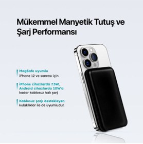 Resim Ttec ReCharger Pro M 10.000 mAh MagSafe Uyumlu Kablosuz Taşınabilir Şarj Aleti / Powerbank 