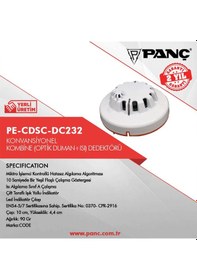 Resim Pe-Cdsc-Dc232 Konvansiyonel Kombine (Optik Duman+Isı) Dedektörü 