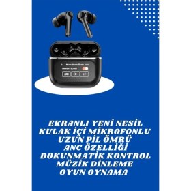 Resim Herşeytrend Ekranlı Yeni Nesil Pro Kulaklık ve Akıllı Saat Kampanyası Kulak Içi Mikrofonlu 