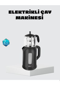 Resim Sinbo Elektrikli Çay Makinesi 1.7 L Su Isıtıcı Ve Cam Demlikli Güvenli Kullanım 