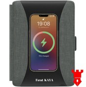 Resim KALE PROMOSYON Kişiye Özel İsim Baskılı Powerbank Organizer Defter Şarj Cihazı Defter 13x21 Kablosuz Şarj Cihazı 