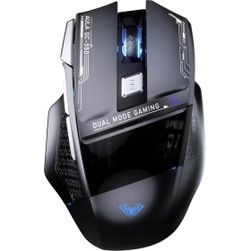 Resim Aula SC550 4800DPI 7 Tuşlu Makrolu 2.4ghz Kablosuz Optik Rgb Oyuncu Mouse Siyah 