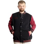 Resim Mode Xl Büyük Beden Erkek Kolej Mont Spor Ceket 23628 Siyah 001 