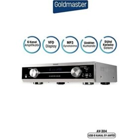 Resim Goldmaster Av-304 USB 6 Kanal Ev Anfisi VFD Ekranlı Karaoke Fonksiyonu ile 