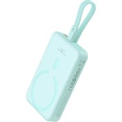 Resim Baseus Magnetic Mini Wireless Fast Charge Power Bank Ip Edition 10000mah 20w Peppermint Blue with Si 