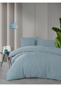 Resim Tek Kişilik Nevresim Seti - Yeşil Saten Çarşafsız Yeşil 