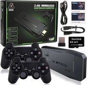 Resim Coverzone Retro Game Stick M8 64GB USB Nostalji PC Oyunları Kablosuz Retro Konsol 10000 Oyun ve 2 Bluetooth Joystick Retro Tv Oyun Konsolu 4K HDMI Uyumlu Video Oyun Çubuk K50 