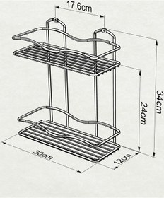 Resim Teknotel Iki Katlı Banyo Rafı Siyah Bk012 Siyah 