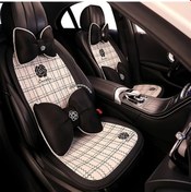 Resim Sunshine022 Beyaz 2 Parça Kamelya Desenli Yeni Premium Koltuk Yastığı Seti 