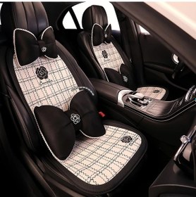 Resim Sunshine022 Beyaz 2 Parça Kamelya Desenli Yeni Premium Koltuk Yastığı Seti 