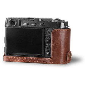 Resim MegaGear FUJİFİLM X-E4 Tek Dip Hakiki Deri Fotoğraf Makinesi Kılıfı 