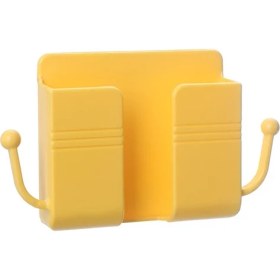 Resim GongtuShop A-Sarı Tarzı Duvara Monte Organizatör Saklama Kutusu Uzaktan Kumandaya Monte Cep Telefonu Fişi Duvar Tutucu Şarj Çok Işlevli Kanca Tutucu Standı (Yurt Dışından) 