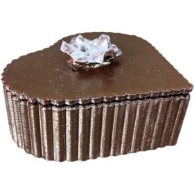 Resim Uretti - Hülya 6683 El Yapımı Kalpli Dekoratif Polyester Takı Kutusu - Şık Masaüstü Takı Organizer - Bakır 