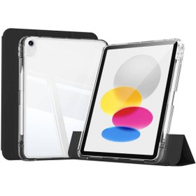 Resim gallipolitech iPad 10.9 2022 (10.Nesil) Kılıf Magnetik Ayrılabilen Airbagli GLLP Sliding Tablet Kılıfı - Siyah 