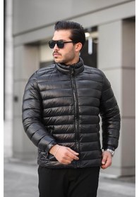 Resim Delpino Su Ve Rüzgar Geçirmez Şişme Siyah Erkek Mont 2253 Siyah 