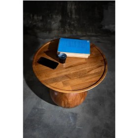 Resim Wood Tekli Mantar Ahşap Orta Sehpa Fiskos Çiçeklik Decorative 