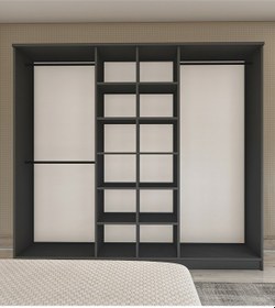 Resim Gm 087 Favorite 6 Kapılı Aynasız Sonomo - Antrasit Gri Gardırop 