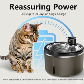 Resim EARMONG Pet Otomatik Kedi Su Dağıtıcısı Hareket Sensörü ile, 3L/101oz Büyük Kapasite, USB Şarj Edilebilir Pil, 30 Gün Güçlü Bekleme, Kapalı Alan Kullanımı ve Kısa Süreli Seyahat İçin İdeal, Kedi Su Çeşmesi, Kapalı Alan Pet Hidrasyonu, Modern Pet Aksesuarı, Dayanıklı Petware 