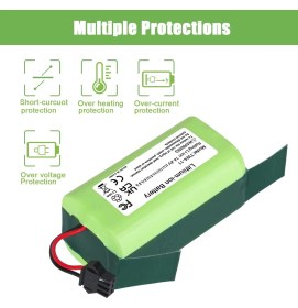Resim Lioniq M26-4S1P 4INR19/66 INR18650 14.4V 3200MAH Li-Ion Pil Batarya Robot Süpürge 