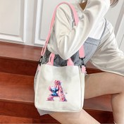 Resim Disney Stitch Kadın Çapraz Vücut Çantası - Büyük Kapasiteli, Ayarlanabilir Askılı Hafif Omuz Çantası, Pembe & Beyaz Karikatür Baskılı, Günlük Kullanım için Dayanıklı Kumaş, Alışveriş ve İş İçin - Disney Hayranları için Mükemmel Doğum Günü Hediyesi 