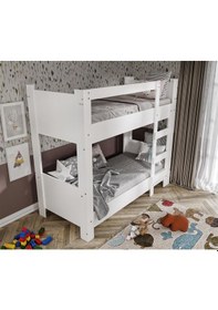 Resim Merlin Mobilya Amanos 2 Katlı Ranza Beyaz 