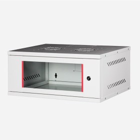 Resim Lande - 4u 19" Cam Kapaklı Duvar Tipi Rack Kabinet Genişlik: 544 Mm Derinlik: 400 Mm Açık Gri Demonte 