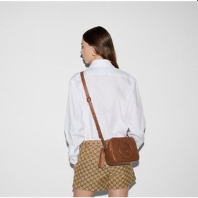 Resim Gucci Blondie Small Leather Shoulder Bag Kahverengi 