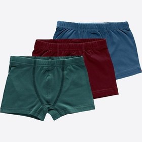 Resim Malabadi Erkek Çocuk Mavi Bordo Yeşil 3 Lü Paket Pamuk Elastan Boxer 209 Yeşil-bordo-mavi 