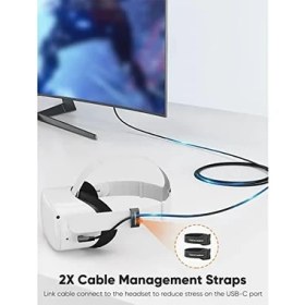 Resim Elivora 5 Gbps Type-C Vr Data Şarj Kablosu Oculus 2 Için Link Cable 90° Type-C Uç USB 3.2 Kablo 5 Metre 3A CC1064 Profesyonel Bilgisayar Bağlantı Kablosu 
