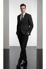 Resim Plus Scorpion Slim Fit Mikro Desenli Erkek Ceket Yazlık Pike Kumaş Çift Yırtmaç Blazer 