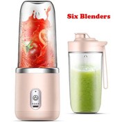 Resim Hangfox Portatif Otomatik Meyve Suyu Blenderı 400ml, 140w, Altı Yaprak Çelik Bıçaklı, 9 Saniyede Hazır, 12000mah Pil Pembe 