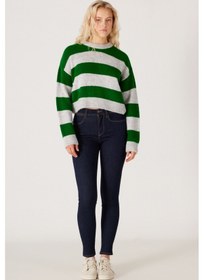 Resim Wrangler High Rise Skinny Fit Dar Kesim Yüksek Bel Çok Dar Paça Lacivert Kadın Esnek Jean Denim Kot Pantolon W27H01736 Koyu Lacivert 