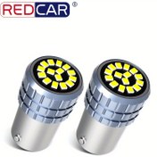 Resim 2 adet Ba15s, Bau5s, Bay15d Araba LED Sinyal Işığı Fren Işığı Yedekleme Işığı Ampulü Süper Parlak Sarı Beyaz Kırmızı Işık 
