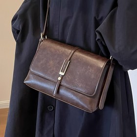 Resim Retro Kadınlar İçin İş Çantası - Büyük Kapasiteli Yeni Stil Klasik Omuz Çapraz Küçük Kare Çanta 