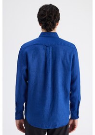 Resim D'S Damat Ds Damat Comfort İndigo Düz Keten Gömlek 6hc02ap01304m Çok Renkli 2XL 