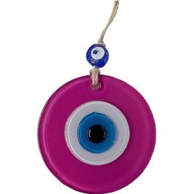 Resim Pembe Nazar Boncuklu Duvar Süsü 10 Cm Cam Duvar Dekoru 02-10mm 5yards 