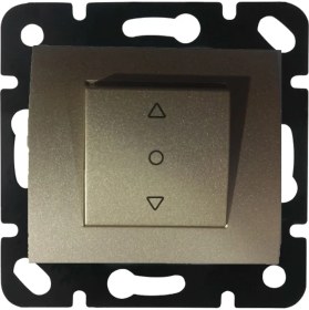 Resim Panasonic Viko Panasonic Thea Blu Tek Düğmeli Jaluzi Kumanda Anahtarı Dore Renk Çerçevesiz 