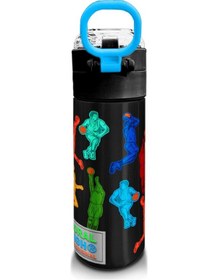 Resim Coral High Kids Siyah Basketbol Desenli Pipetli Ve Direkt İçim Çelik Termos 500 Ml 31795 Siyah 