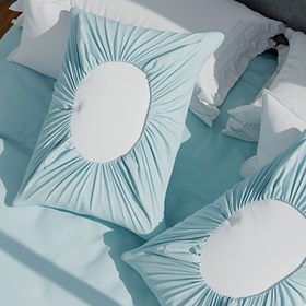 Resim 2 adet Yumuşak Non-Kumaş Seyahat Yastık Kılıfları - Ruffled Kenarlıklı Açık Mavi, Otel, İş Seyahatleri, Kamp için Mükemmel - Ultra Rahat Uyku, Seyahat Temel Gereksinimleri|Ruffled Yastık Kılıfları|Yumuşak Dokulu 