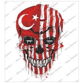 Resim Kurukafa Türk Bayrağı Kuru Kafa Sticker 00558 