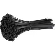 Resim Mena Rise Paket Plastik Kelepçe, Kablo Bağı, (3,6 mm Kalınlık, Siyah, 300 mm Uzunluk), Siyah, 