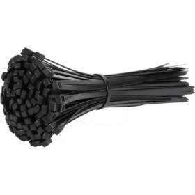 Resim Mena Rise Paket Plastik Kelepçe, Kablo Bağı, (3,6 mm Kalınlık, Siyah, 300 mm Uzunluk), Siyah, 