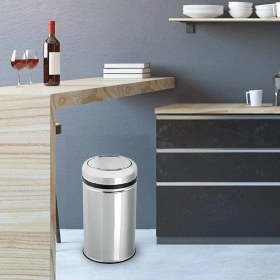 Resim PremiumPort Pratik 45 Lt Paslanmaz Çöp Kovası, Mutfak ve Banyo Için Şık Çözüm 