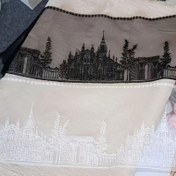 Resim 1 Yard Su Çözünebilir Prenses Kalesi Nakışlı Dantel Kenarlığı - 18 cm Geniş Zarif Kale ve Çiçek Tasarımı, Beyaz/Siyah Kumaş DIY Giysi Aksesuarları, Giyim, Ev Dekoru için 