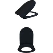 Resim Bagno Mat Siyah Gala Slim Soft Close Klozet Kapağı (BG.101514300-MS) 