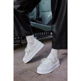 Resim Nilufarr Diya Beyaz Hakiki Deri Kadın Sneaker 