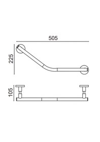 Resim Çelik Banyo Paslanmaz Pirinç Flora Küvet Tutamağı Düz 40cm Mat Siyah 